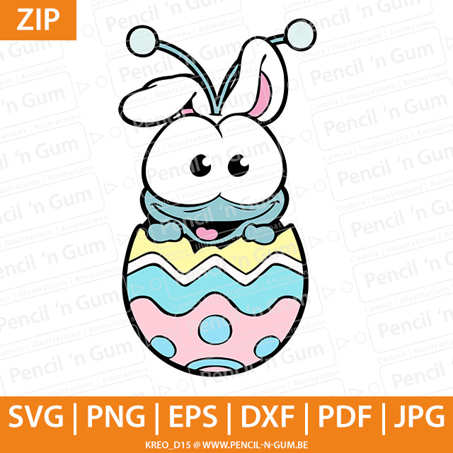 Easter bunny bug in egg